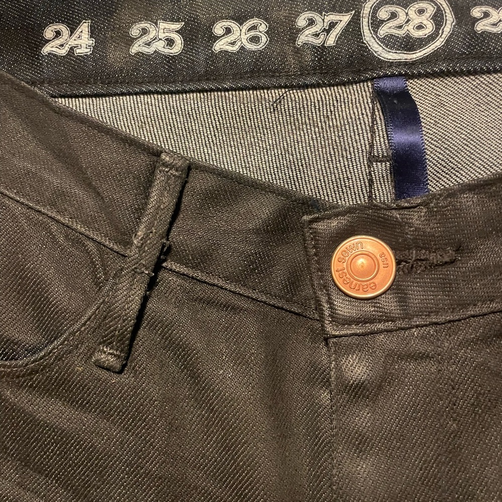 Earnest Sewn Black leatherized Jeans